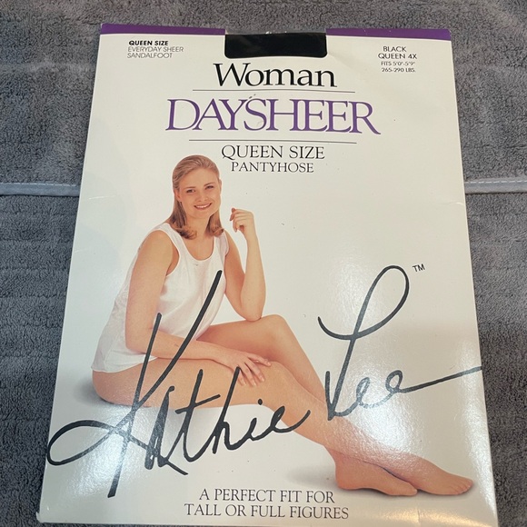 Kathie Lee Women Queen Size 3X Daysheer Pantyhose Black - Picture 1 of 2